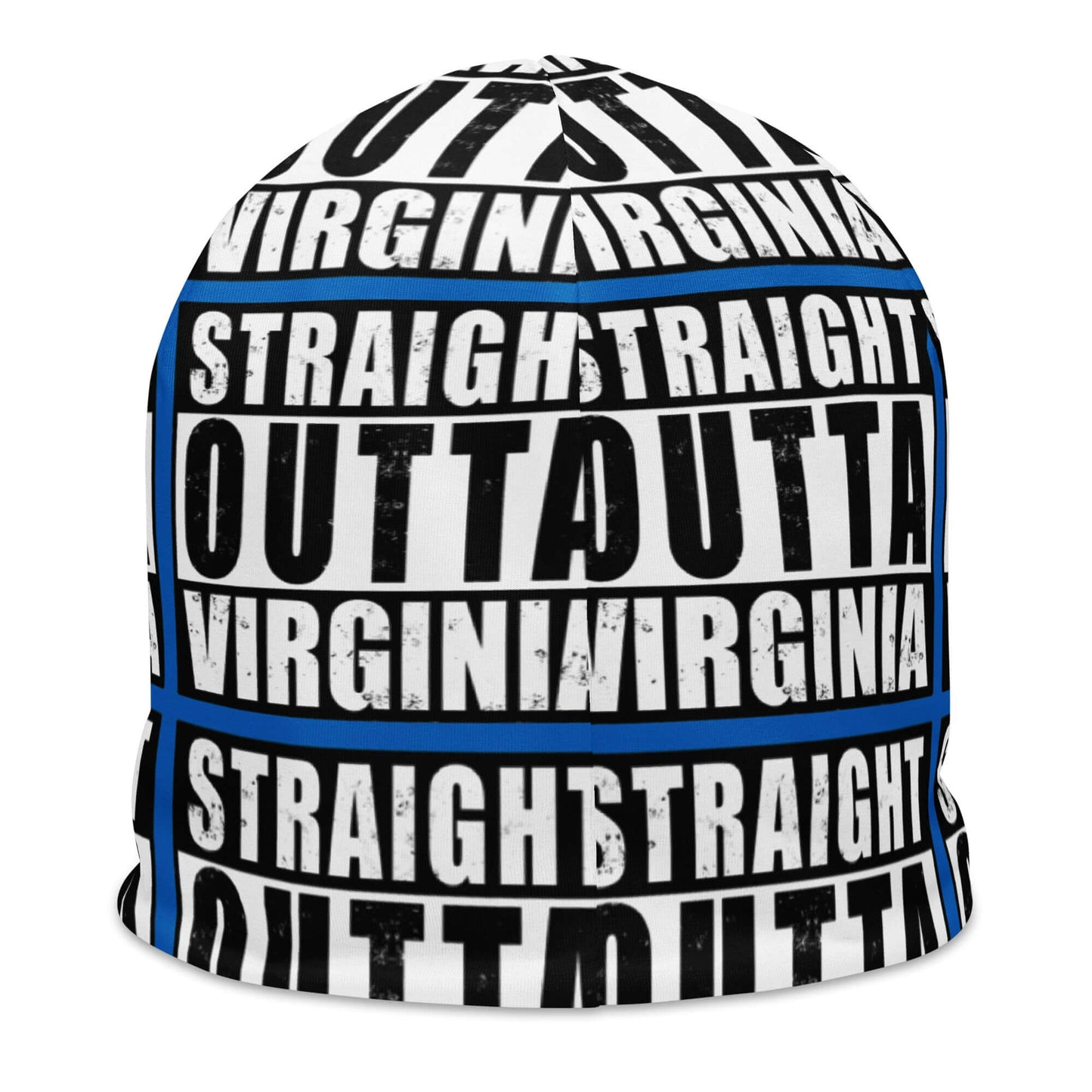 Straight Outta Virginia Print Unisex Beanie - Blue