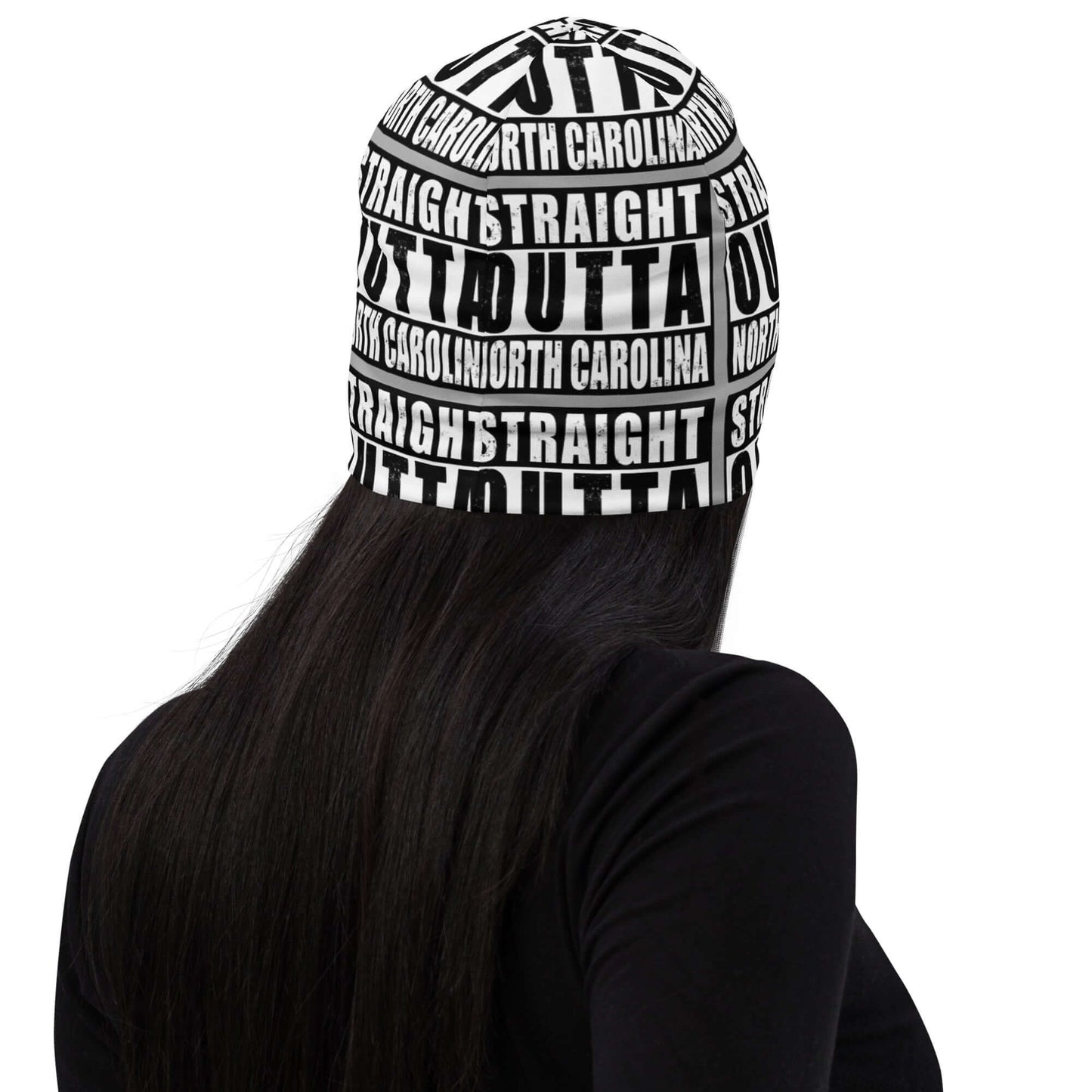 Straight Outta North Carolina Print Unisex Beanie - Grey