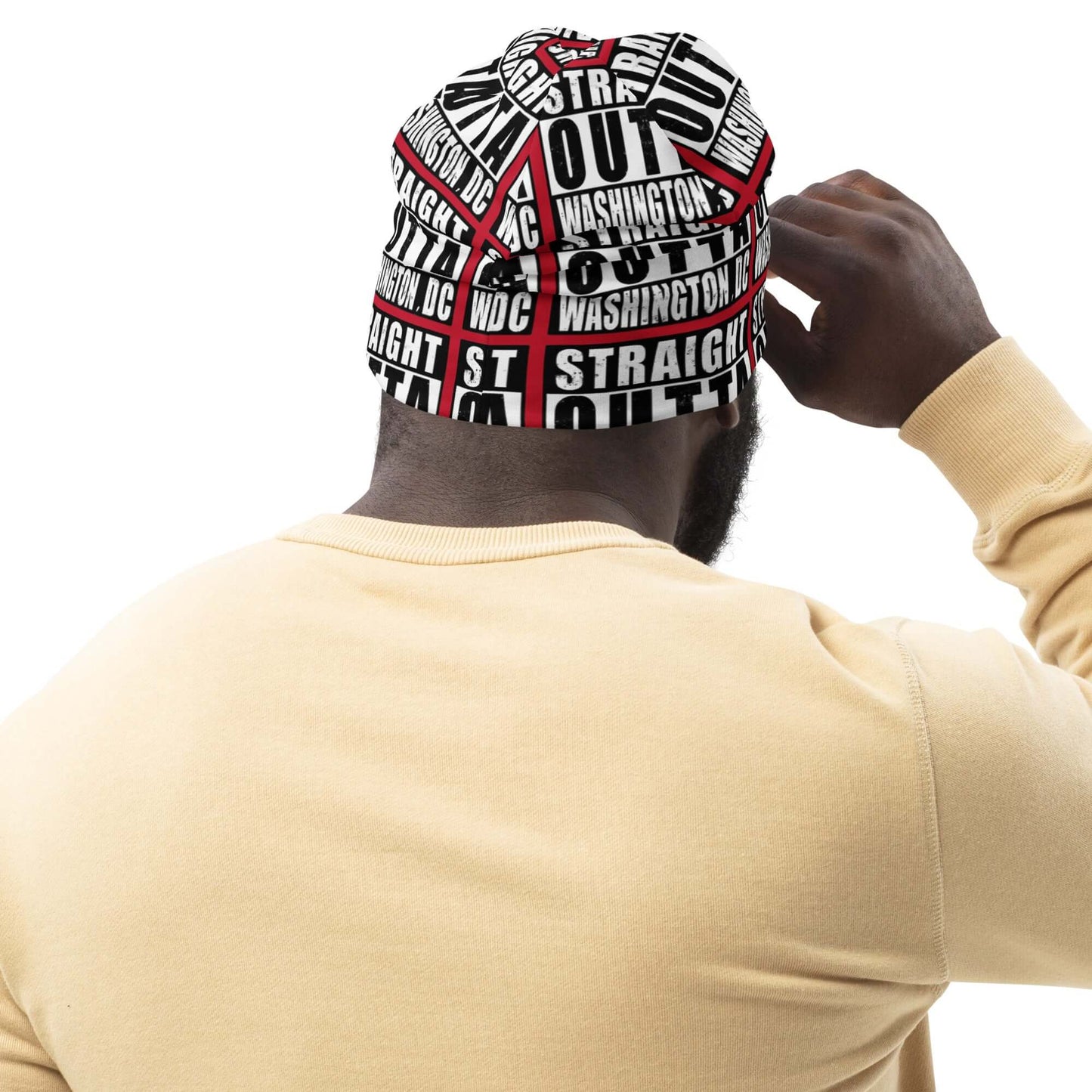 Straight Outta Wash. DC Print Unisex Beanie - Red