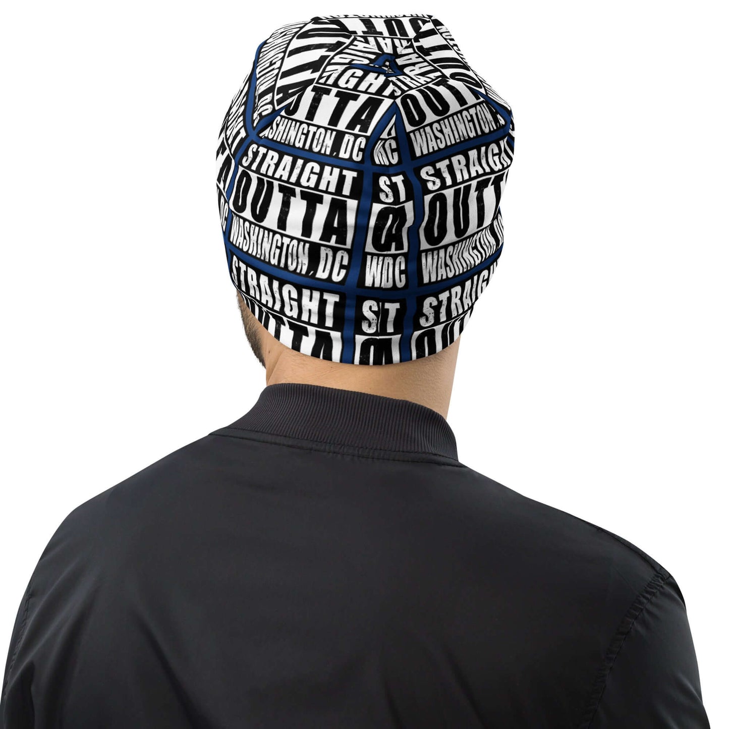 Straight Outta Wash. DC Print Unisex Beanie - Blue