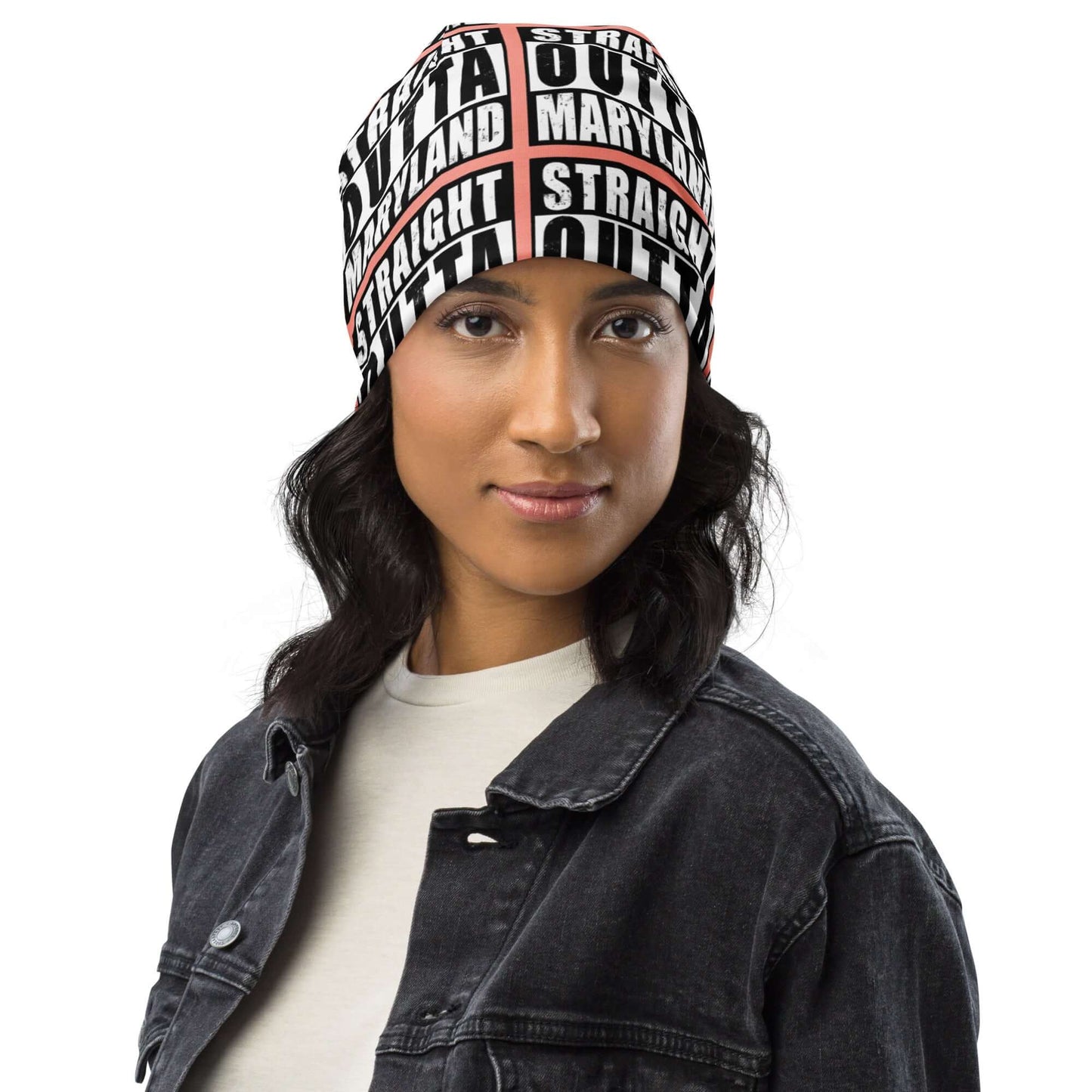 Straight Outta Maryland Print Unisex Beanie - Rose