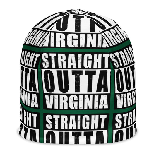 Straight Outta Virginia Print Unisex Beanie - Green