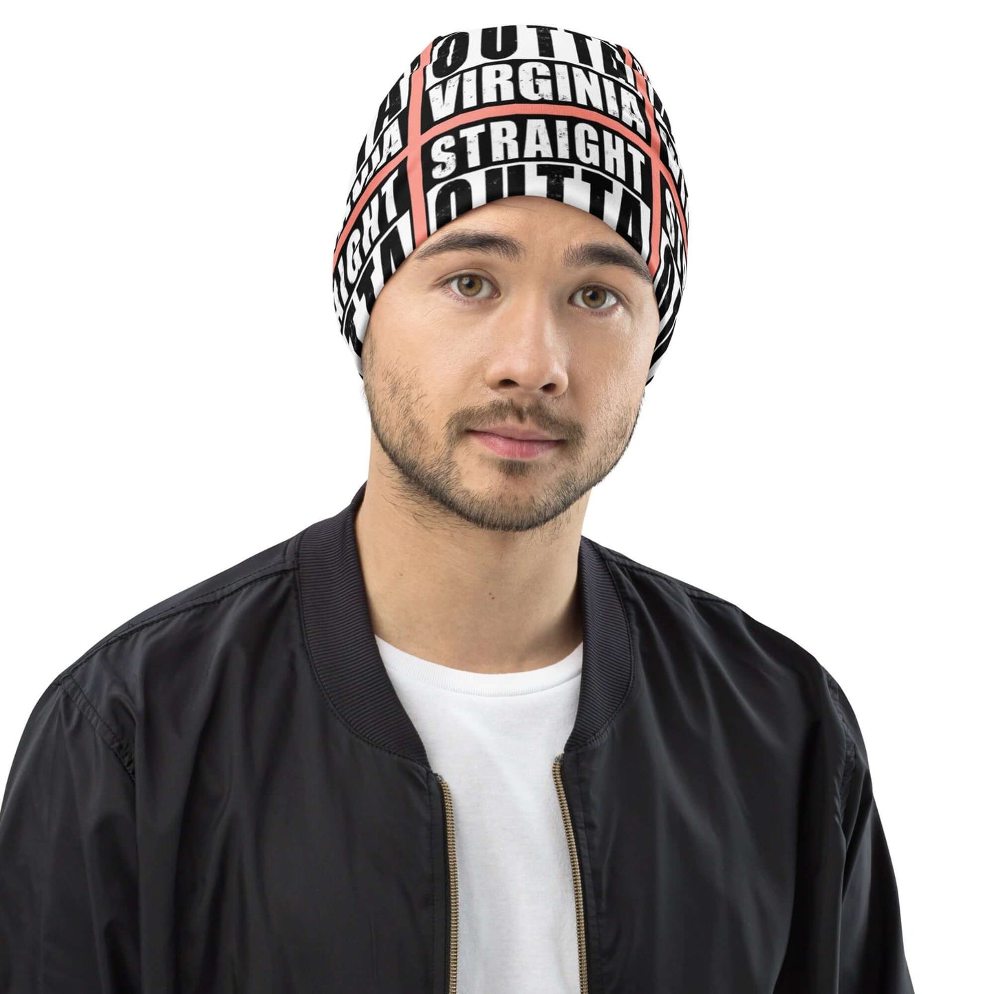 Straight Outta Virginia Print Unisex Beanie - Rose