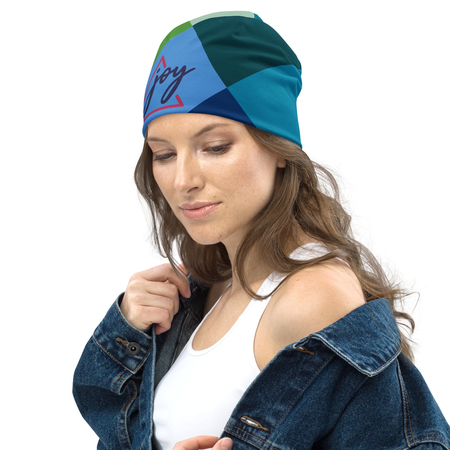 Pure Joy Unisex Poly-Blend Beanie - Blue Multi