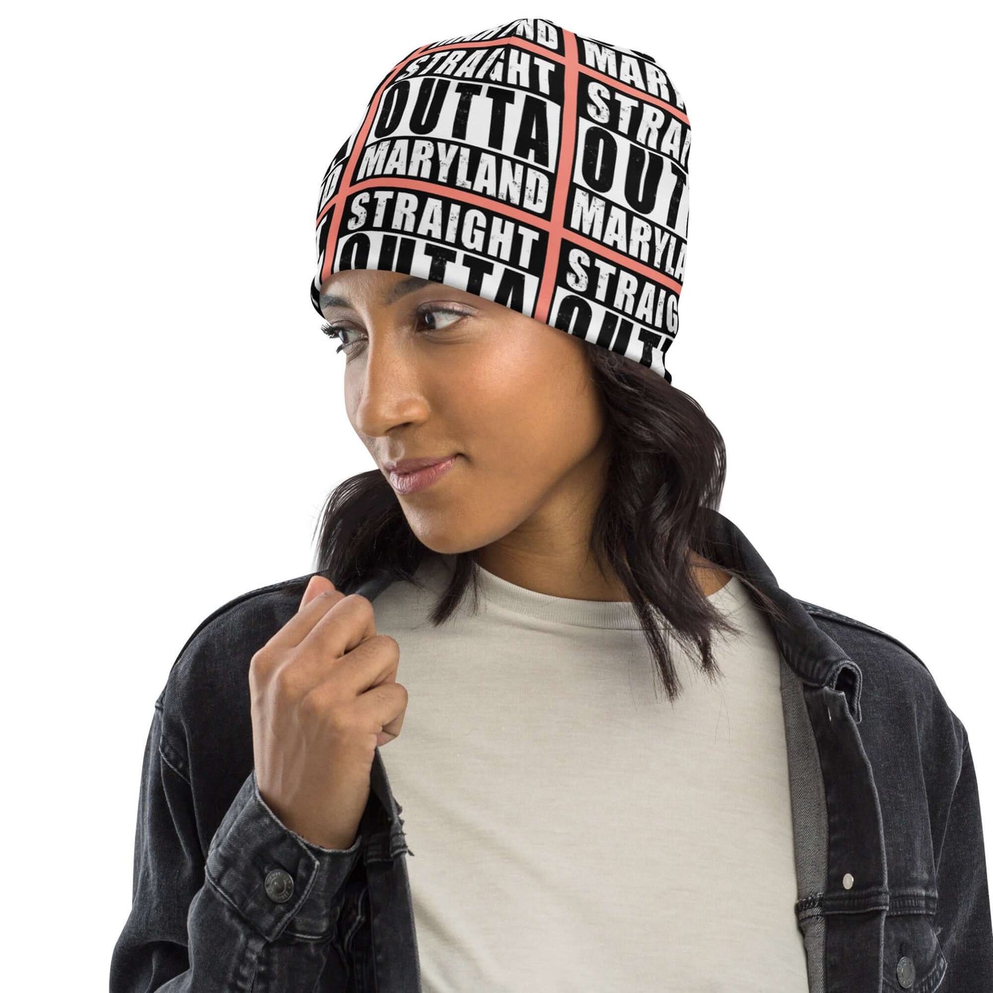 Straight Outta Maryland Print Unisex Beanie - Rose