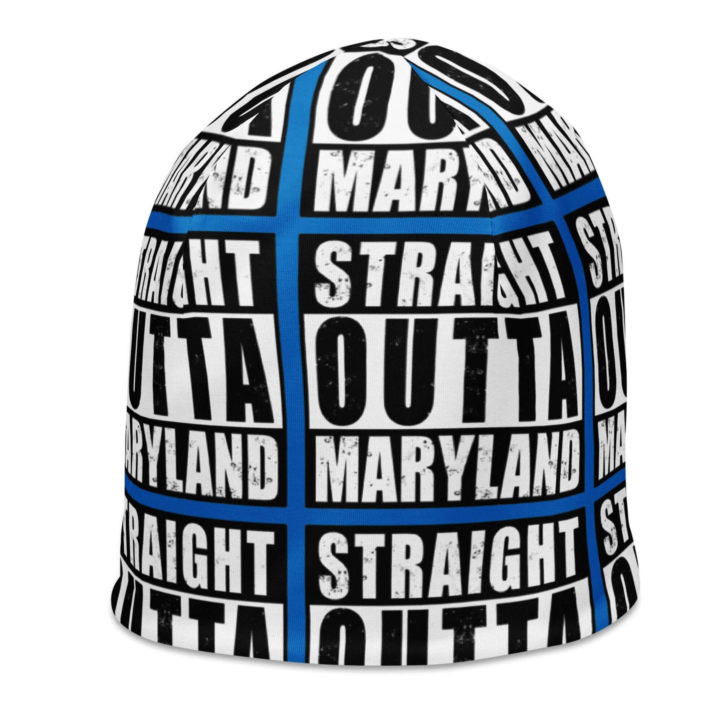 Straight Outta Maryland Print Unisex Beanie - Blue