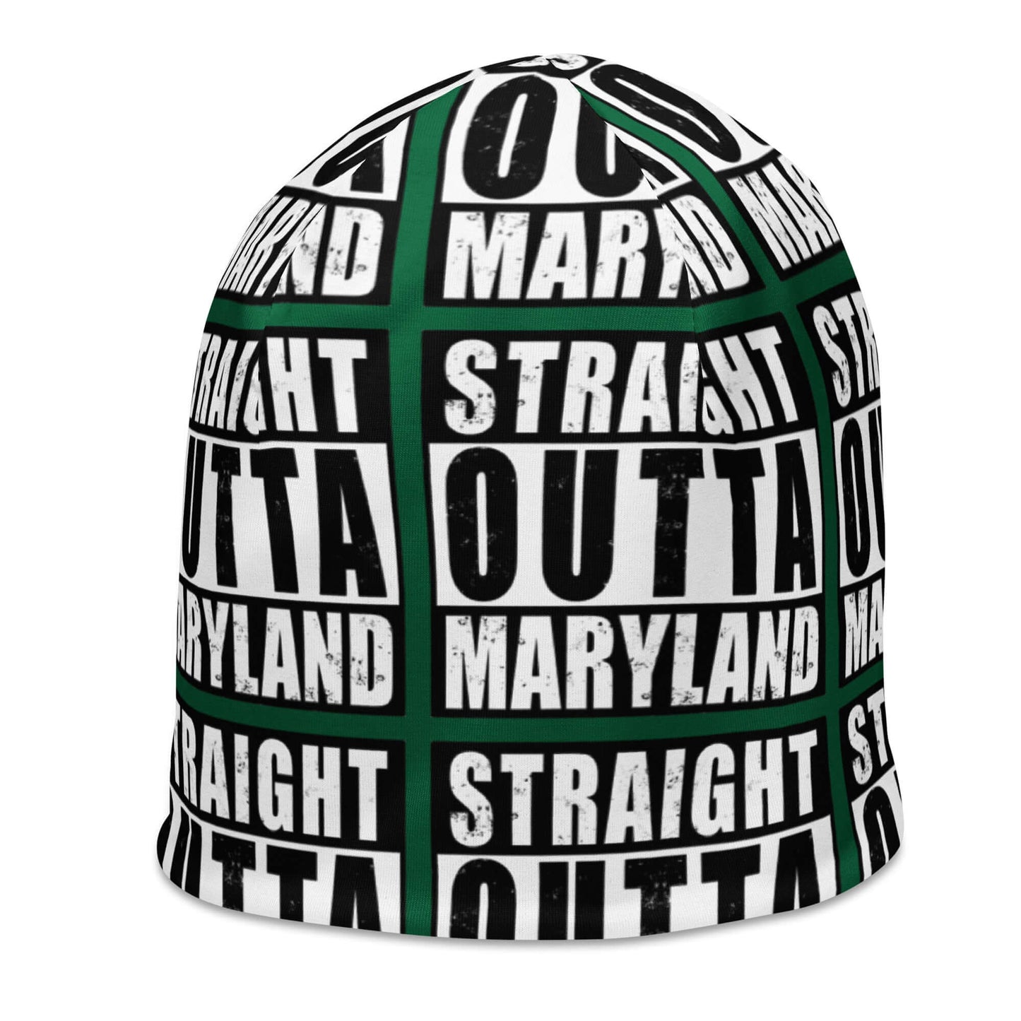 Straight Outta Maryland Print Unisex Beanie - Green