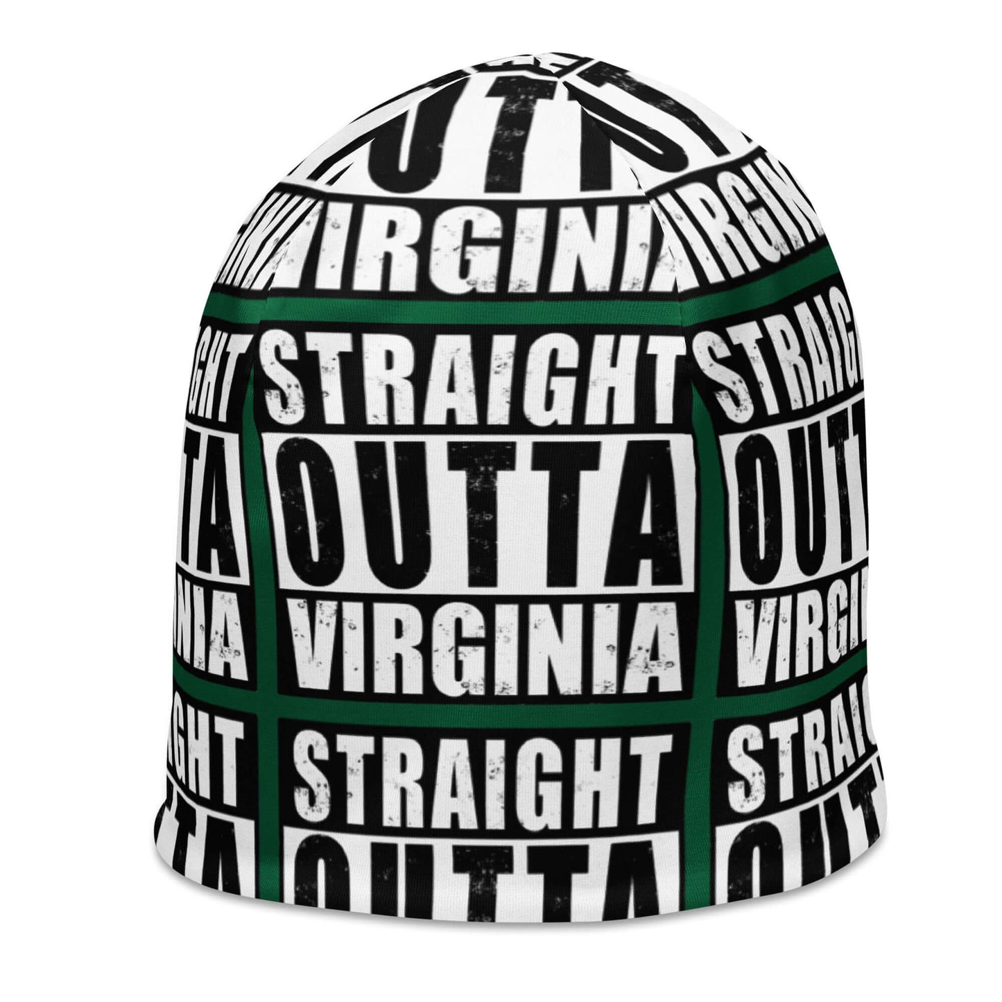 Straight Outta Virginia Print Unisex Beanie - Green