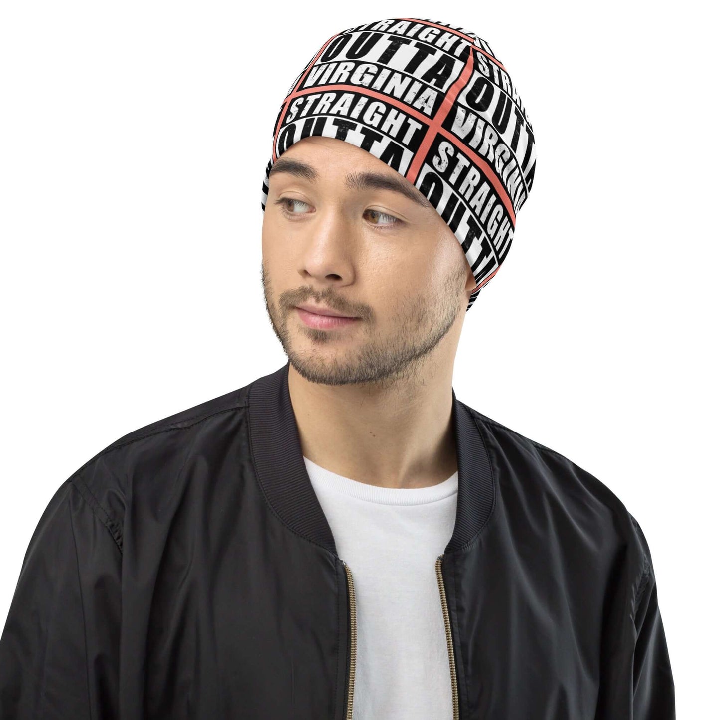 Straight Outta Virginia Print Unisex Beanie - Rose