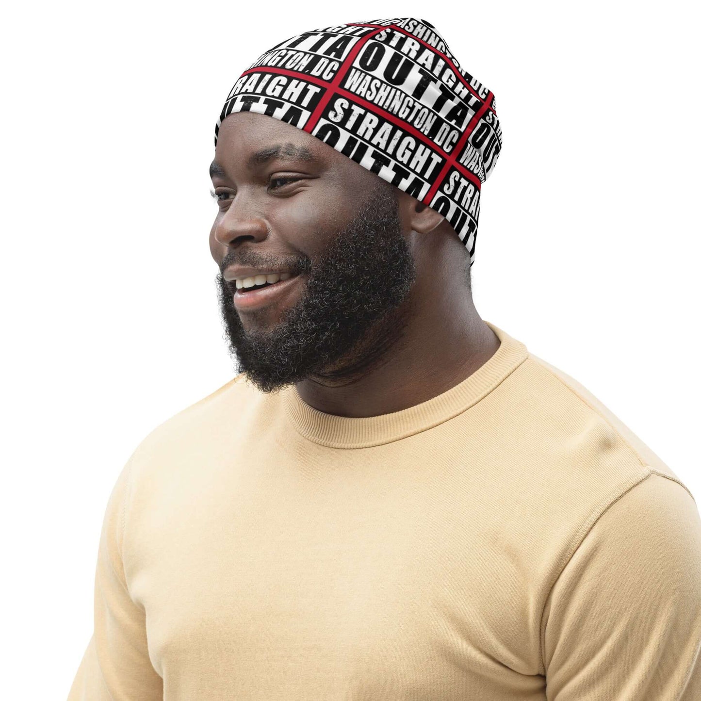 Straight Outta Wash. DC Print Unisex Beanie - Red