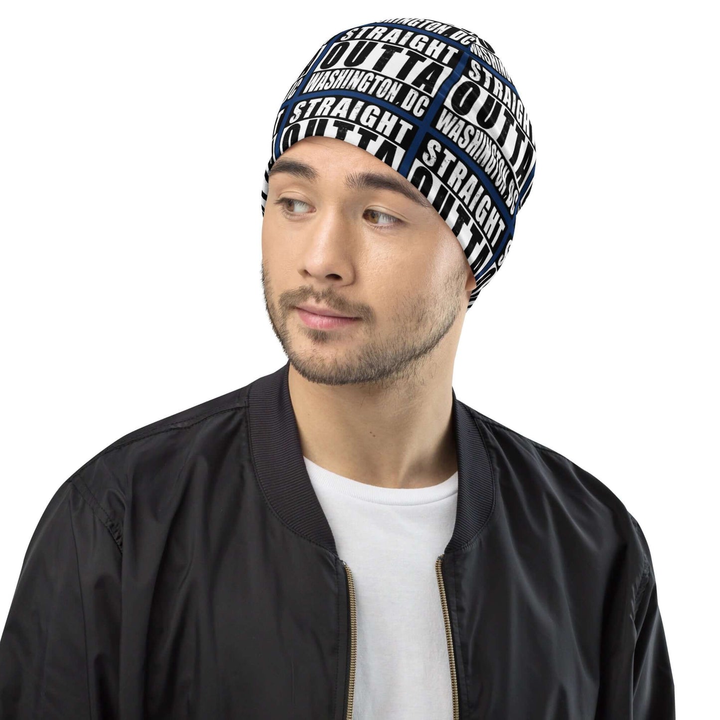 Straight Outta Wash. DC Print Unisex Beanie - Blue