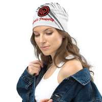 God's Property White, Black, Red Unisex Poly-Blend Beanie