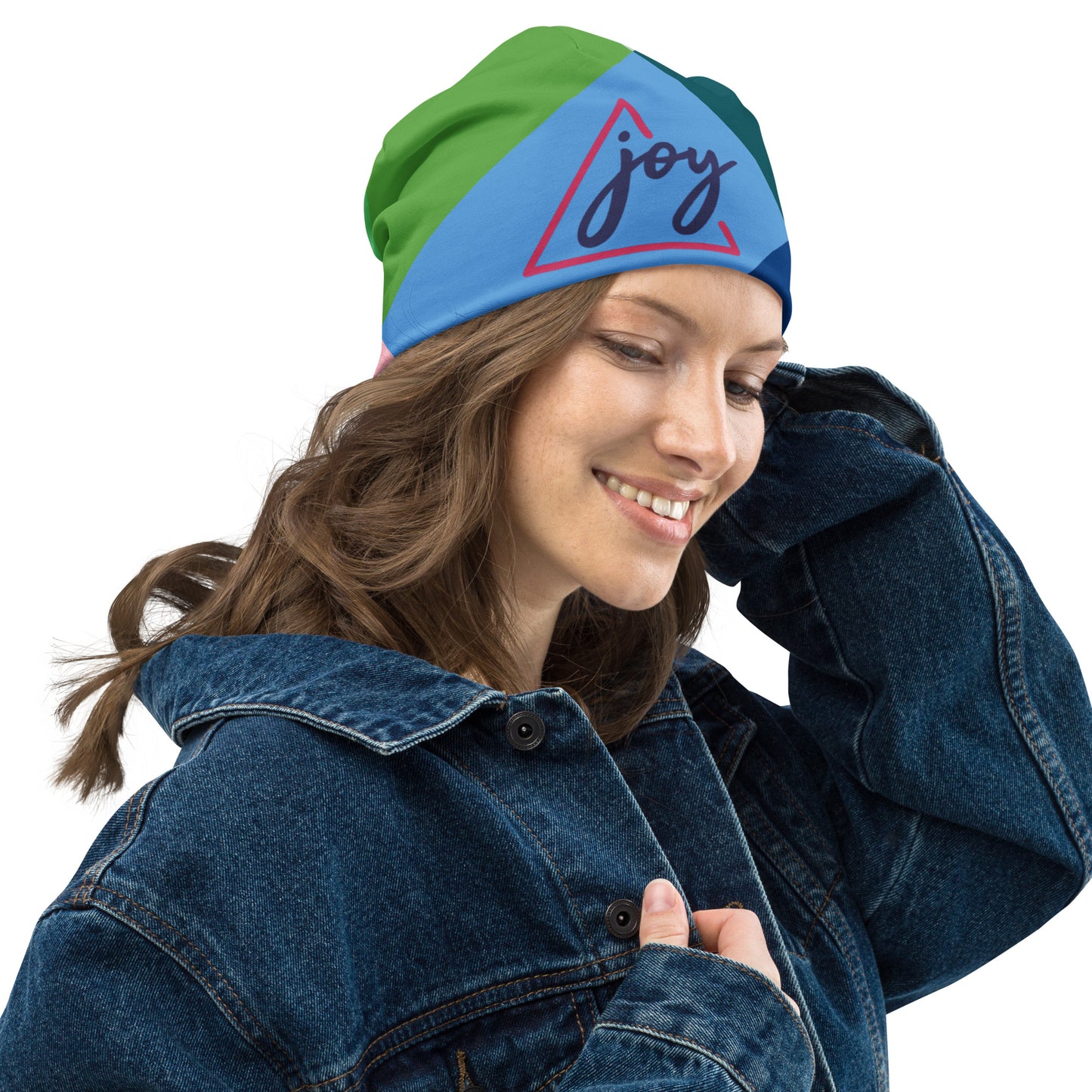 Pure Joy Unisex Poly-Blend Beanie - Blue Multi