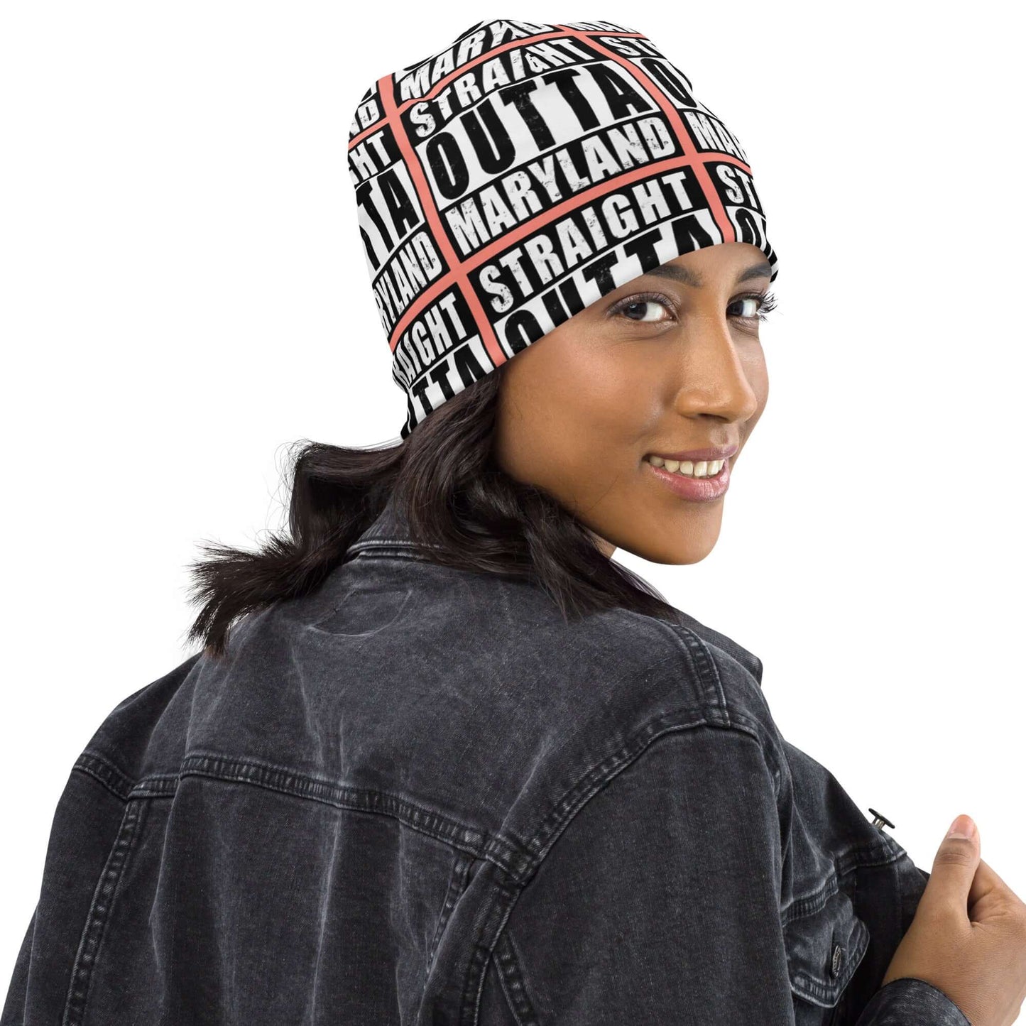 Straight Outta Maryland Print Unisex Beanie - Rose