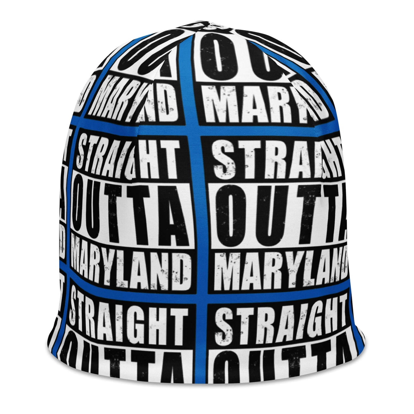 Straight Outta Maryland Print Unisex Beanie - Blue