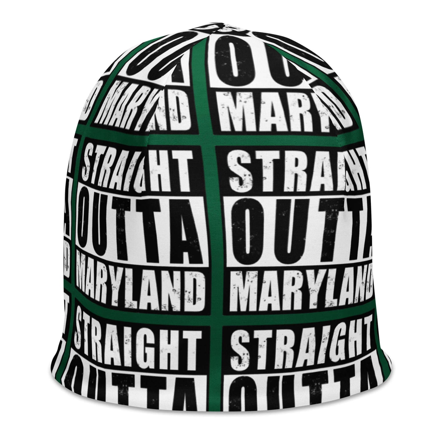 Straight Outta Maryland Print Unisex Beanie - Green