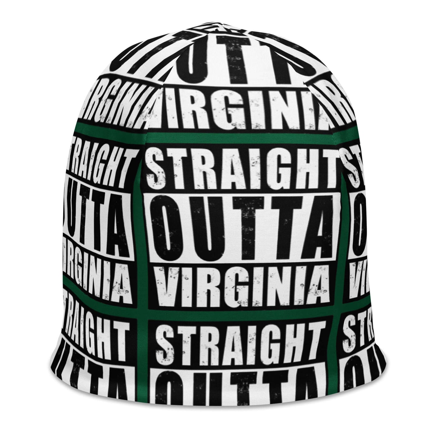 Straight Outta Virginia Print Unisex Beanie - Green