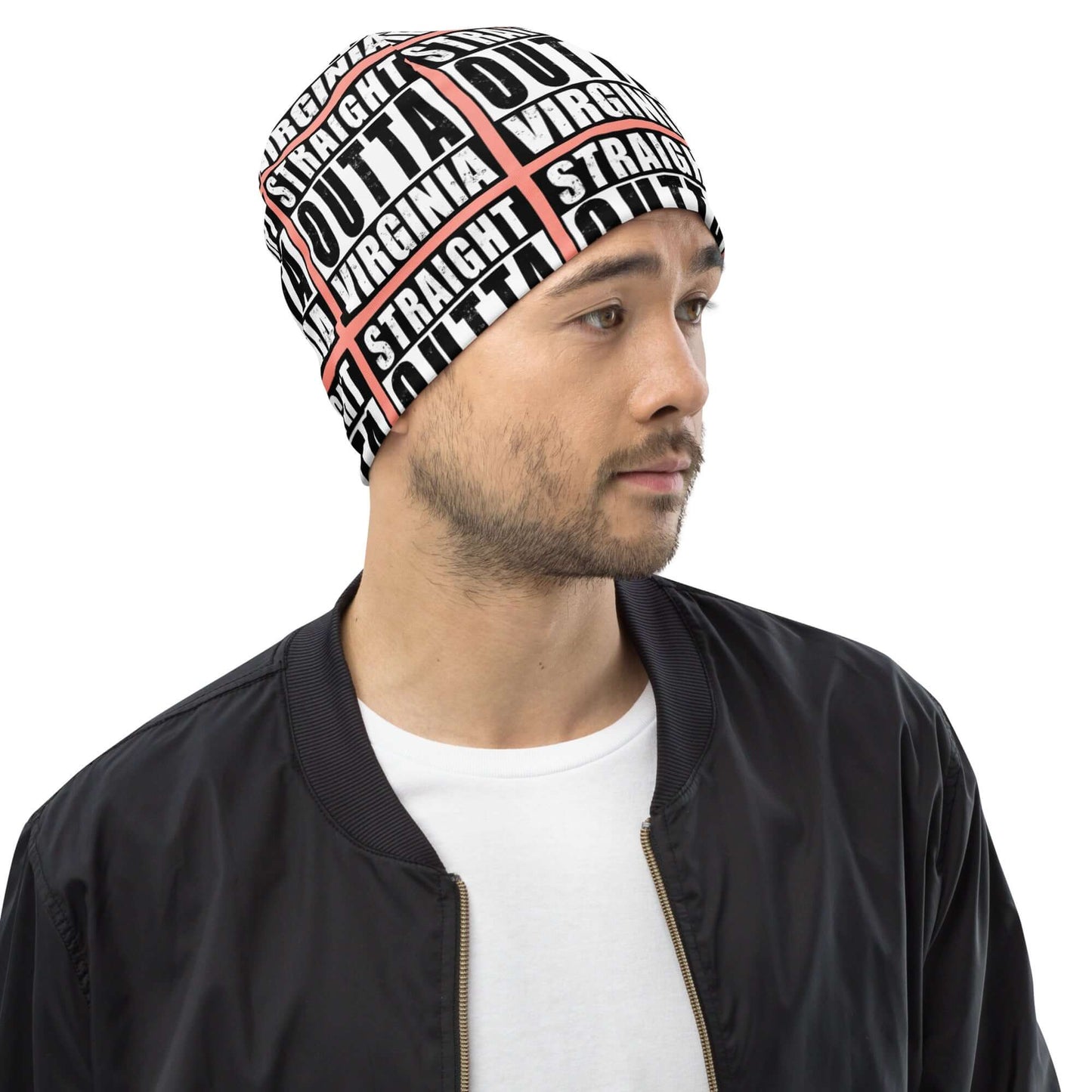 Straight Outta Virginia Print Unisex Beanie - Rose