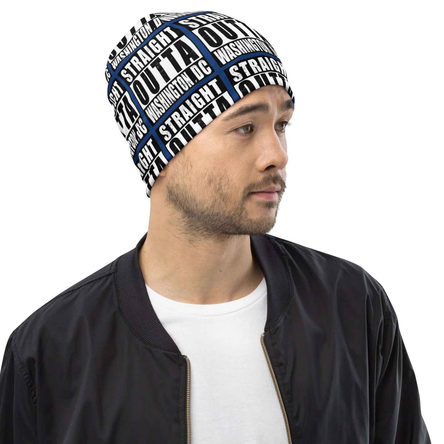 Straight Outta Wash. DC Print Unisex Beanie - Blue