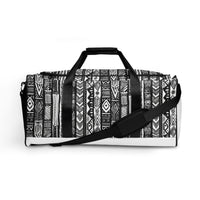 Black and White Ethnic Print Duffel Bag