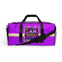 I Am Now Purple Camou Duffel Bag