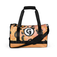 G is for Girlish Cheetah in Peach Gym Bag