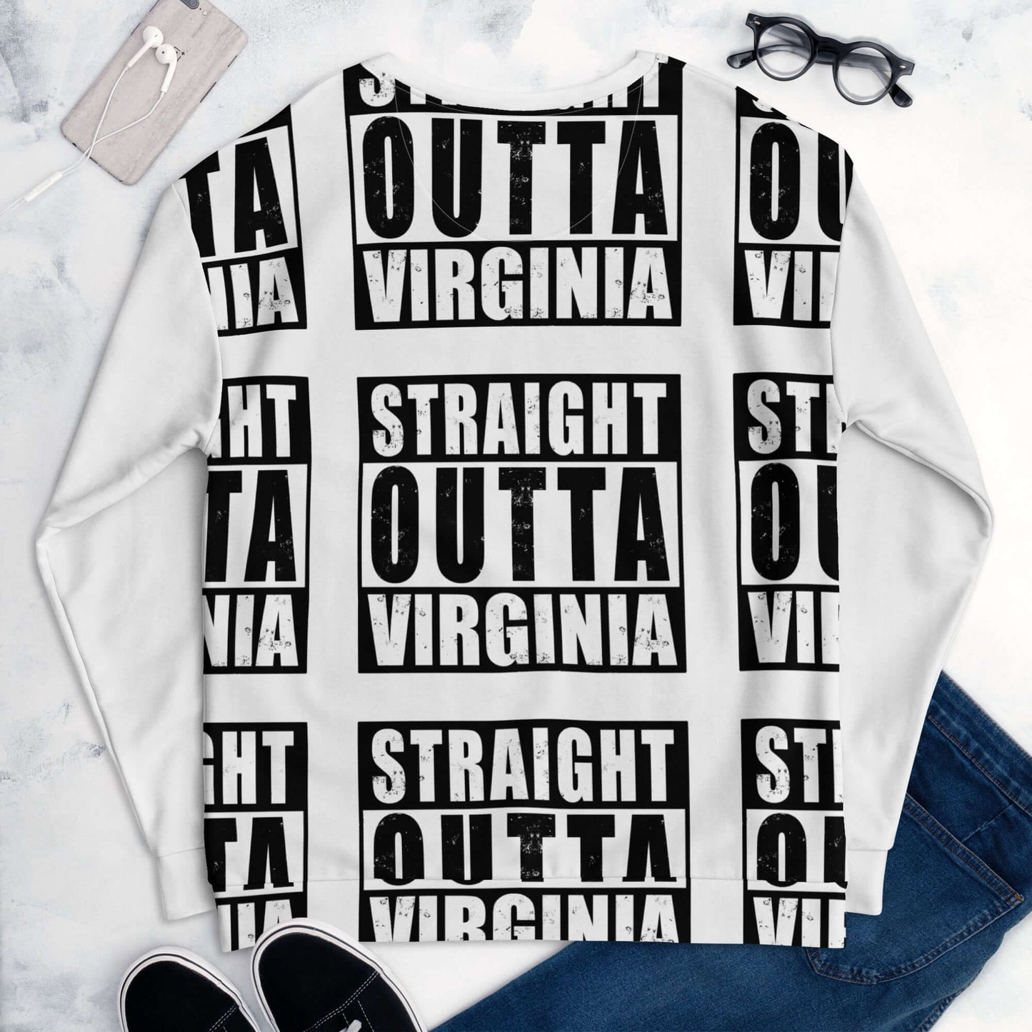 Straight Outta Virginia Unisex Poly Blend Sweatshirt