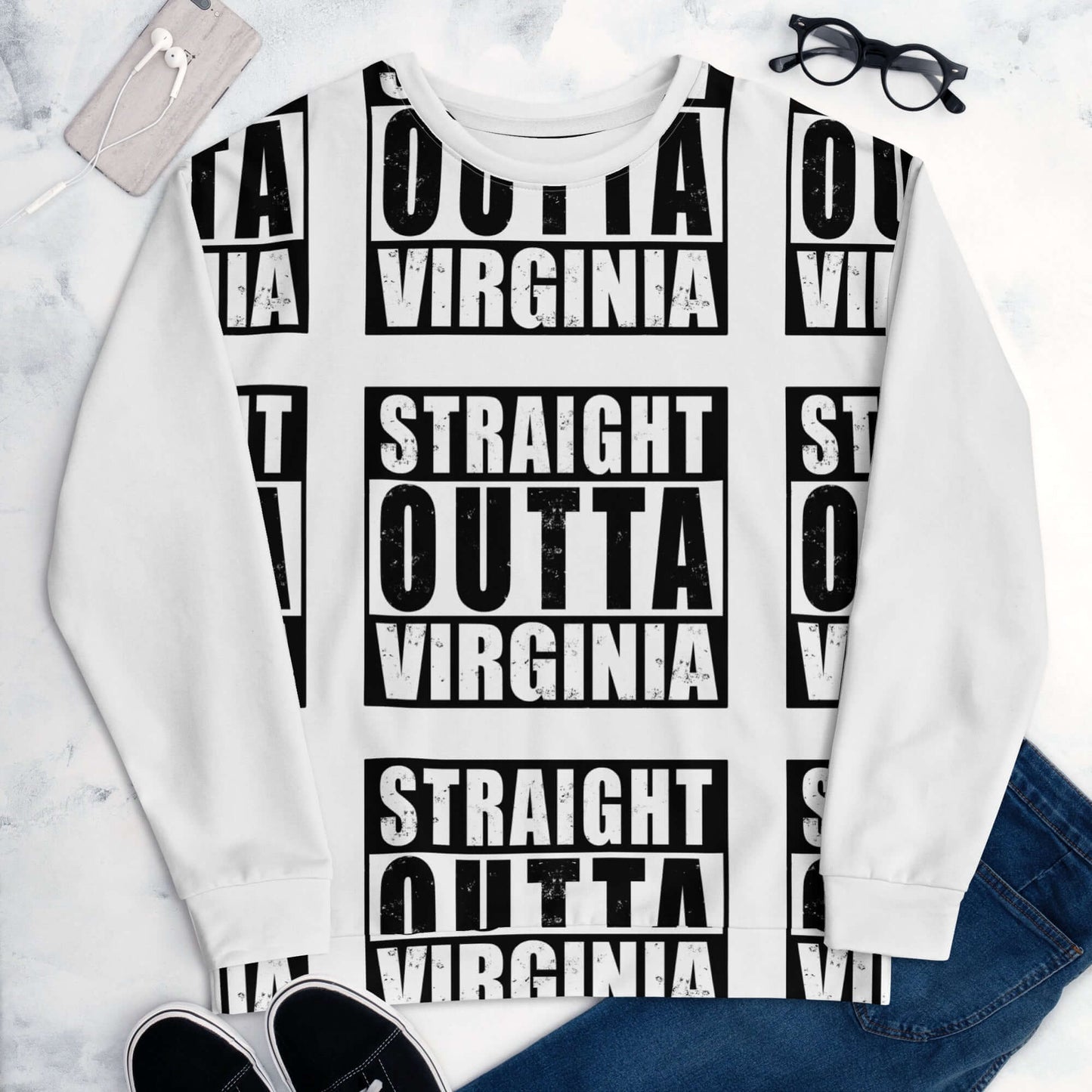 Straight Outta Virginia Unisex Poly Blend Sweatshirt