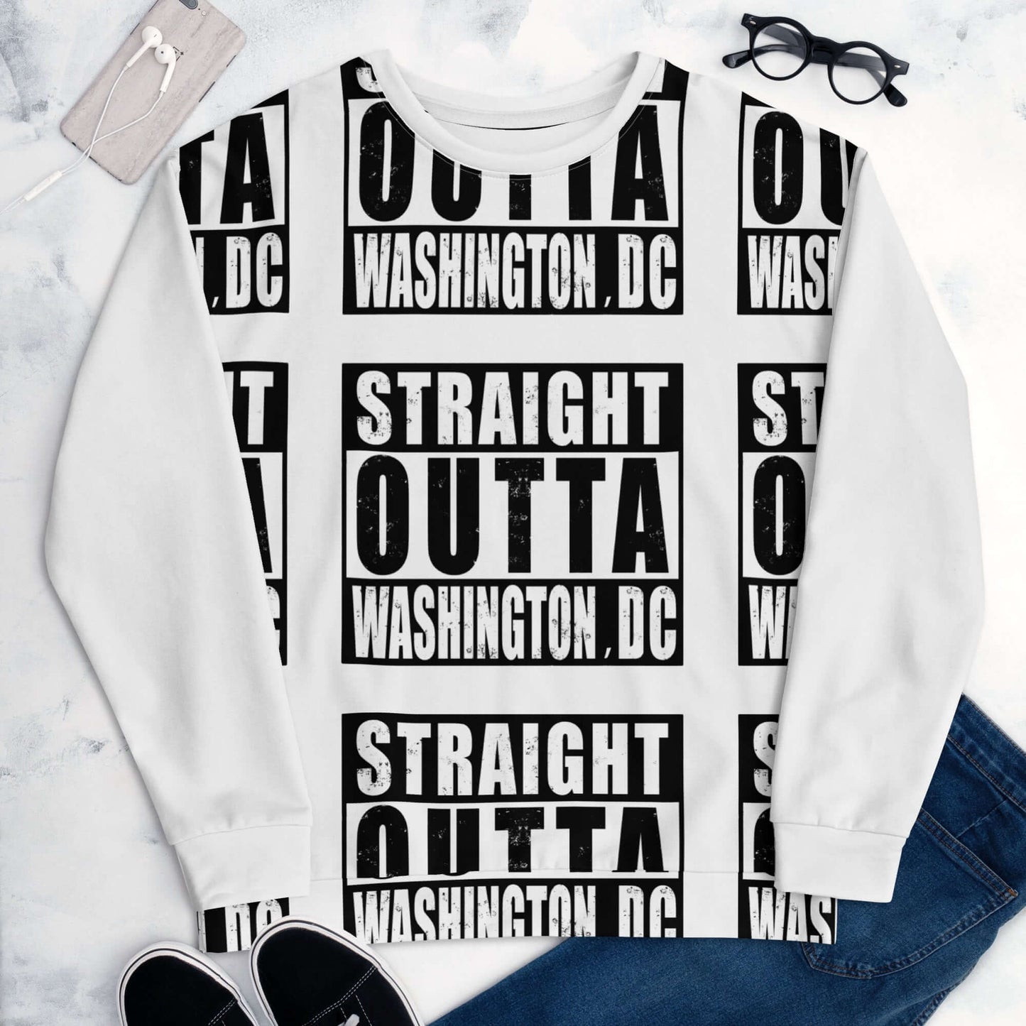 Straight Outta Wash. DC Unisex Poly-Blend Sweatshirt