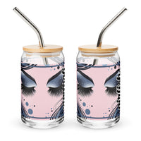 G is for Girlish Shadow Blue Can-Shaped Glass, 16 oz
