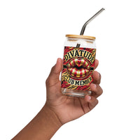 DivaTude Club Member Stripes Can-Shaped Glass, 16 oz