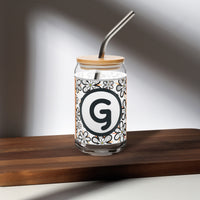 G is for Girlish Daisies Can-Shaped Glass, 16 oz