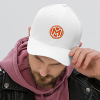 M is for Manly White w/Orange Logo Structured Twill Cap