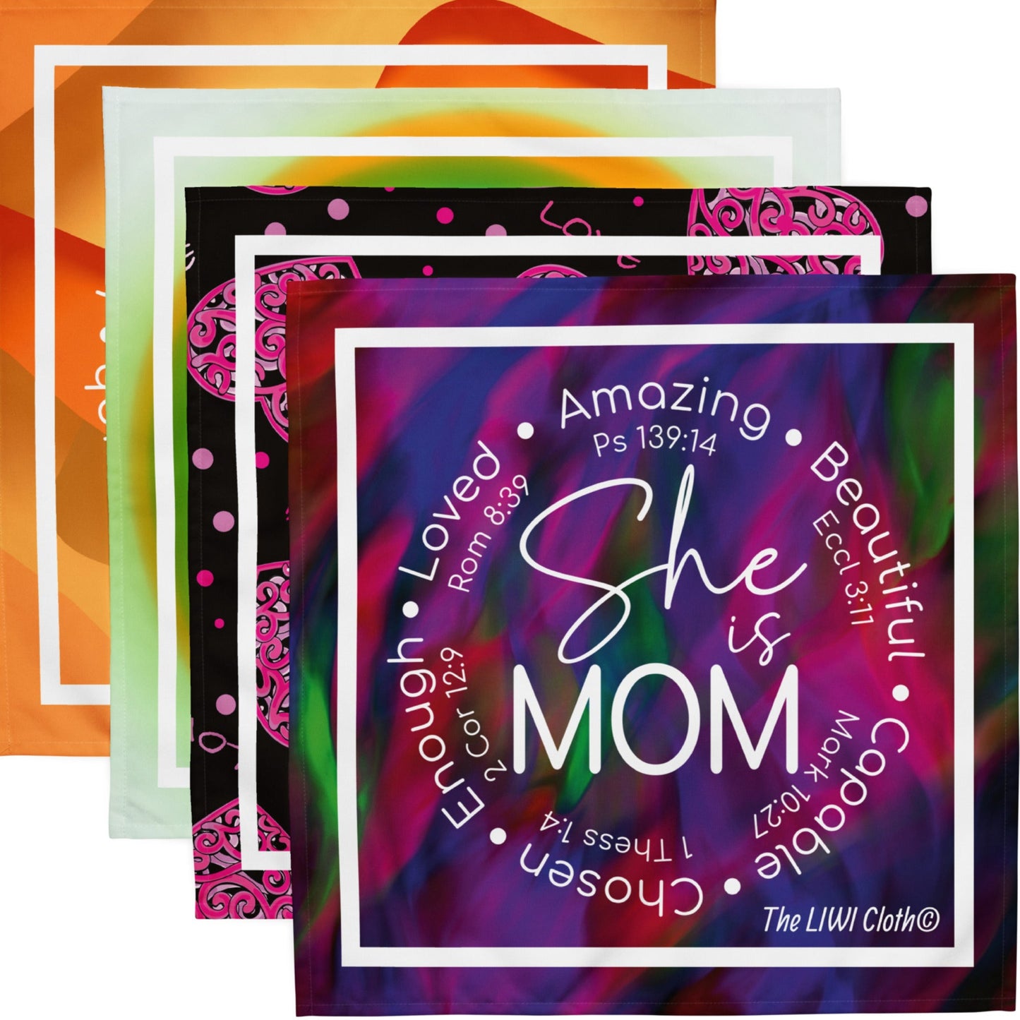 The LIWI Cloth©: Mother's Tribute Variety II LIWI Cloth (Set of 4, 20" x 20")