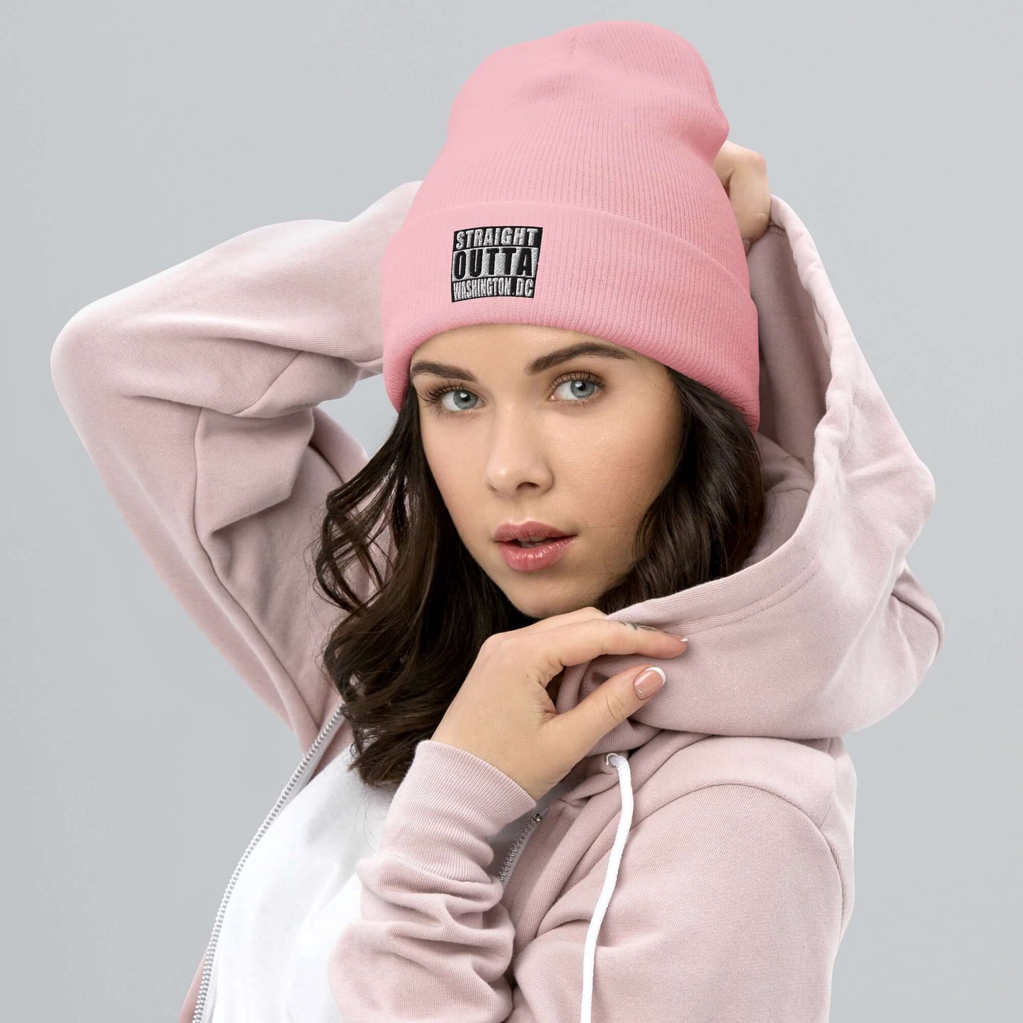 Straight Outta Wash. DC Embroidered Unisex Cuffed Beanie