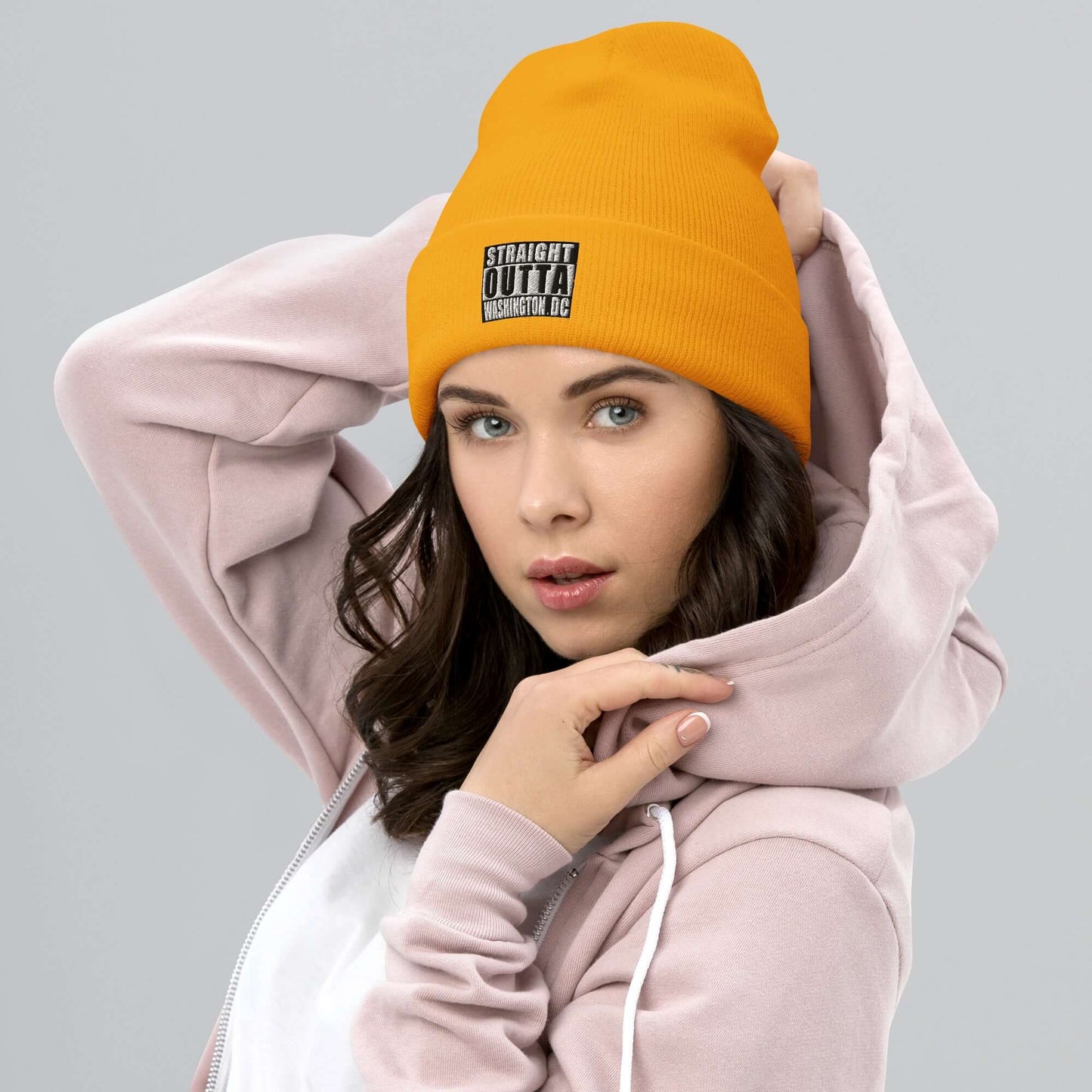 Straight Outta Wash. DC Embroidered Unisex Cuffed Beanie