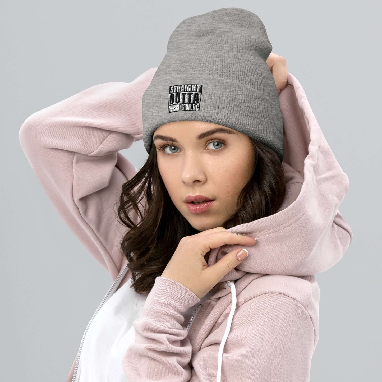 Straight Outta Wash. DC Embroidered Unisex Cuffed Beanie