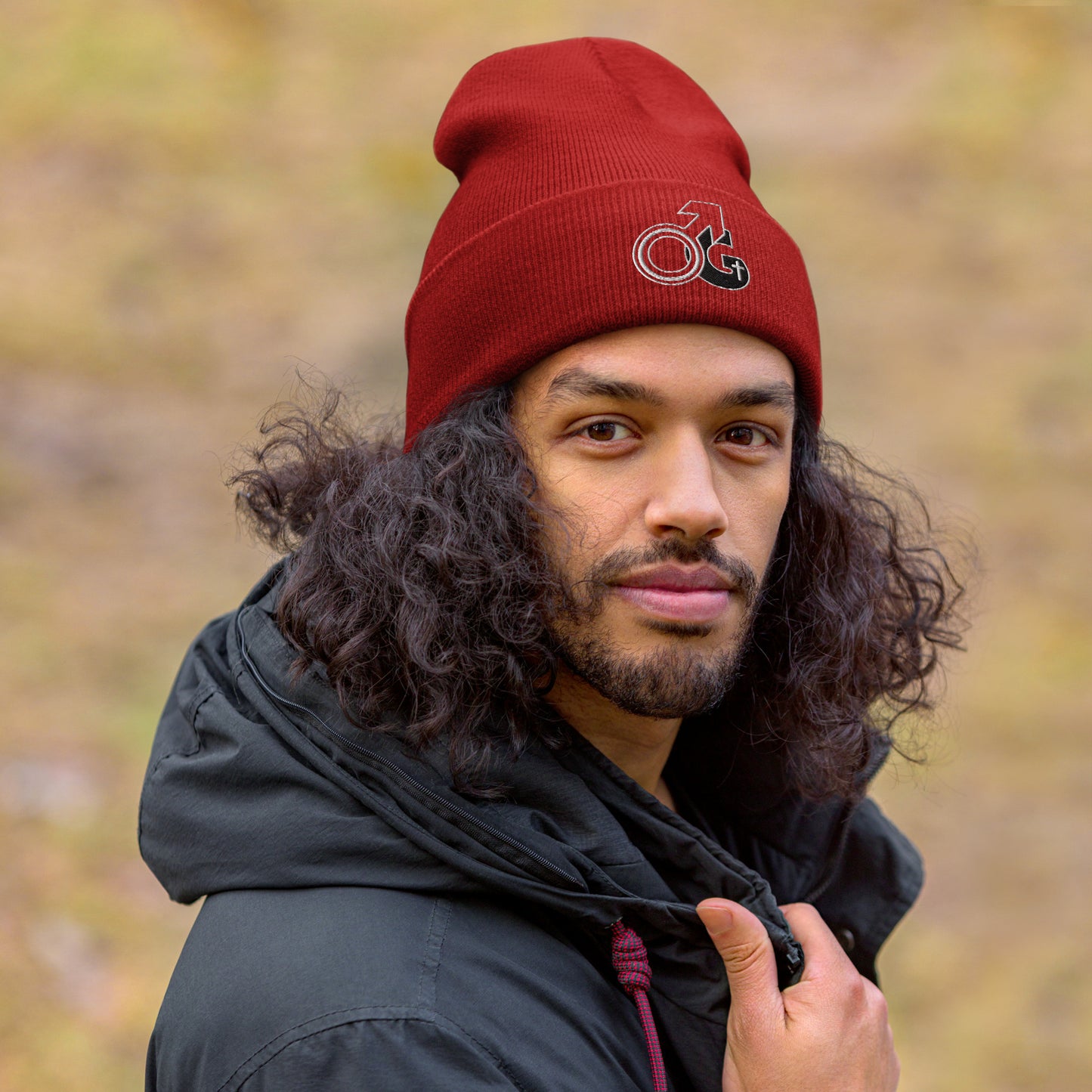 Man of God Logo Embroidered Acrylic Cuffed Beanie