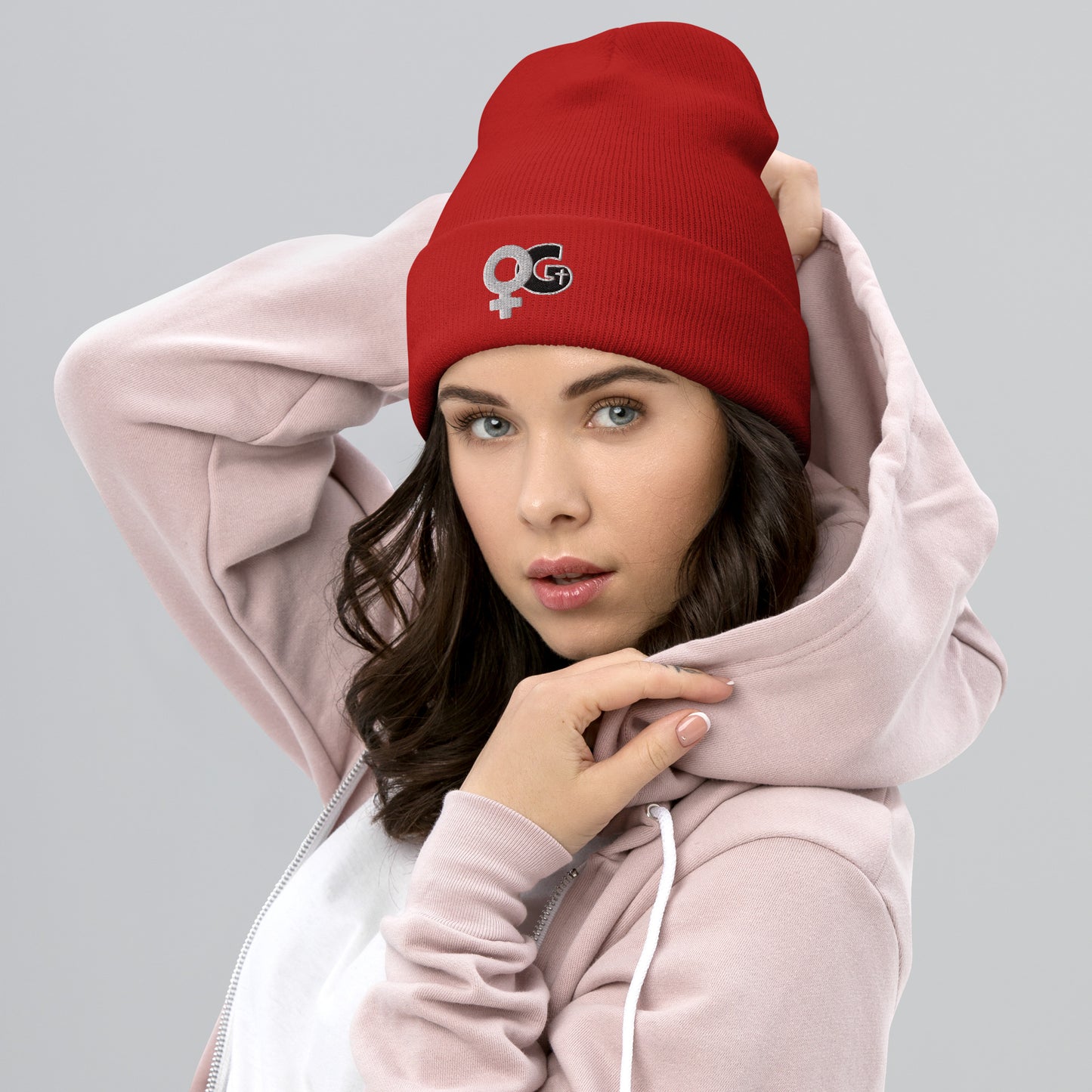 Woman of God Logo Embrodered Acrylic Cuffed Beanie