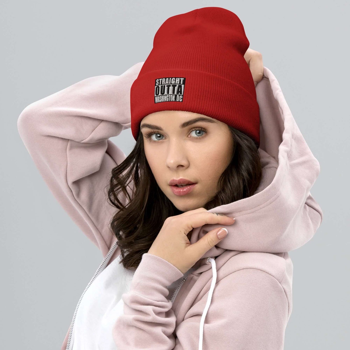 Straight Outta Wash. DC Embroidered Unisex Cuffed Beanie