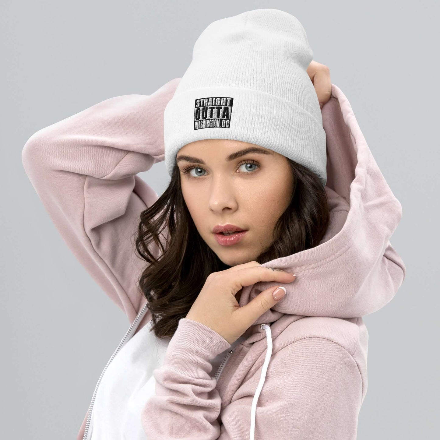 Straight Outta Wash. DC Embroidered Unisex Cuffed Beanie