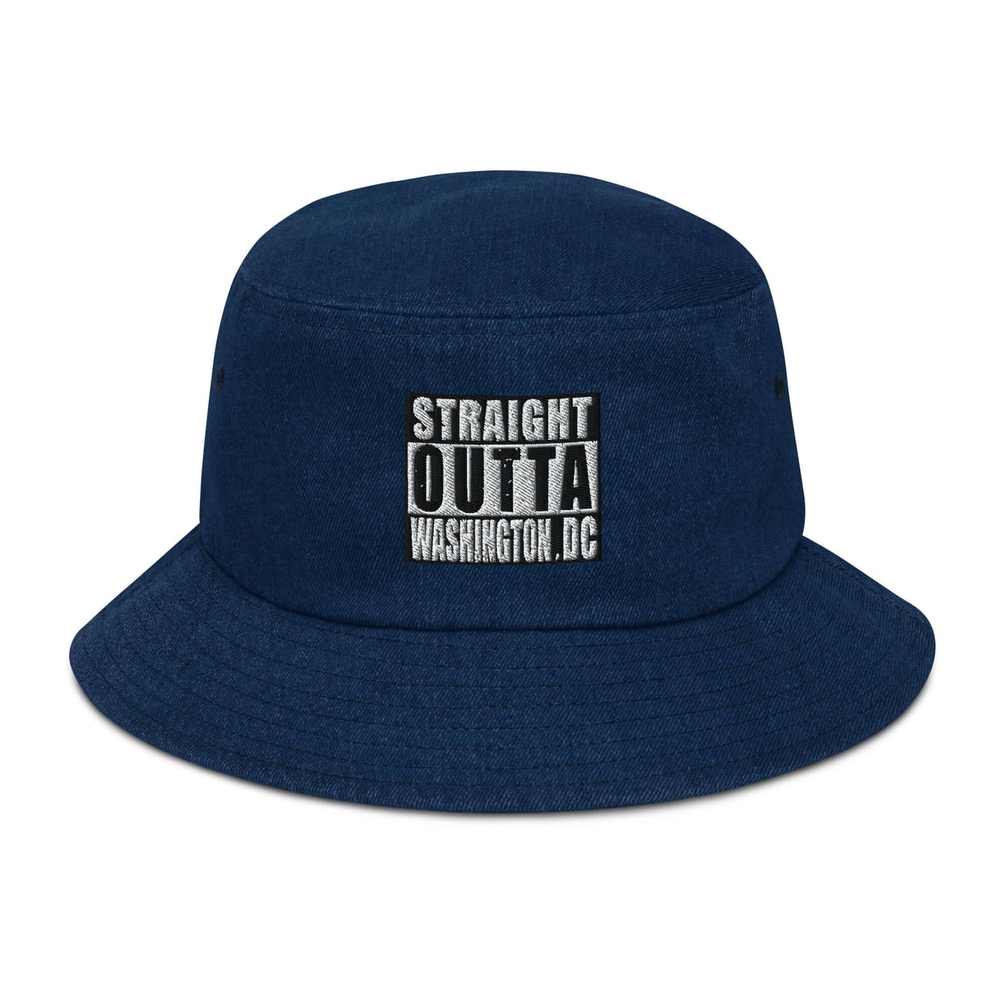 Straight Outta Wash. DC Embroidered Unisex Denim Bucket Hat