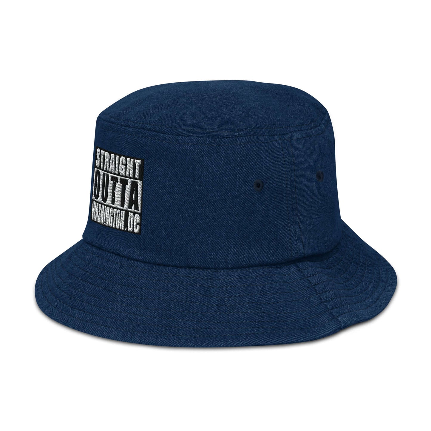 Straight Outta Wash. DC Embroidered Unisex Denim Bucket Hat