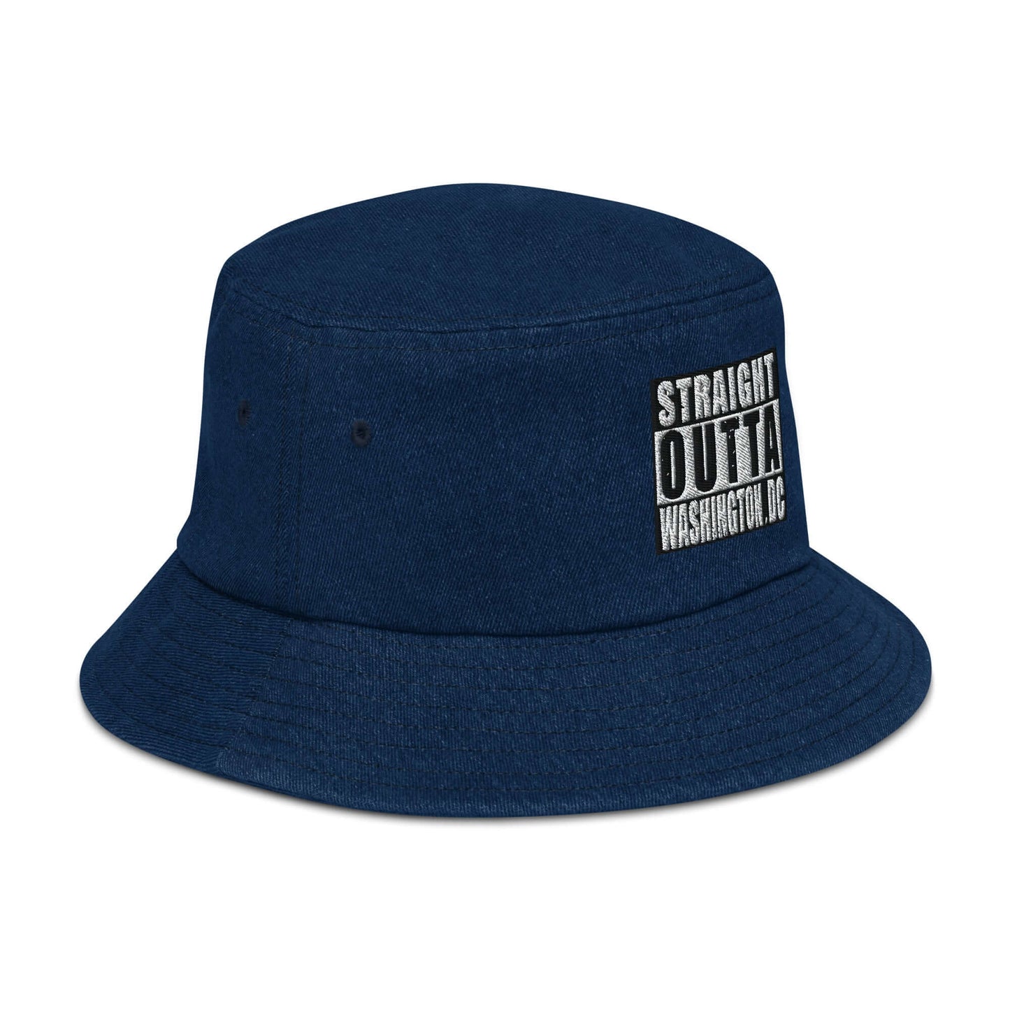 Straight Outta Wash. DC Embroidered Unisex Denim Bucket Hat