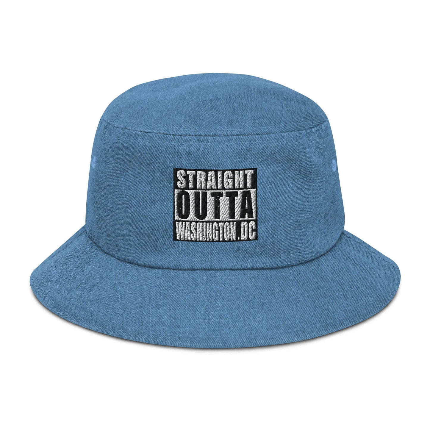 Straight Outta Wash. DC Embroidered Unisex Denim Bucket Hat