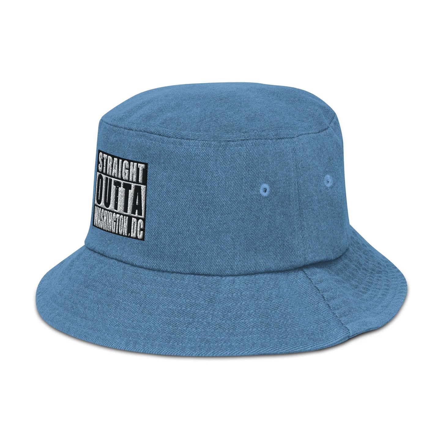 Straight Outta Wash. DC Embroidered Unisex Denim Bucket Hat