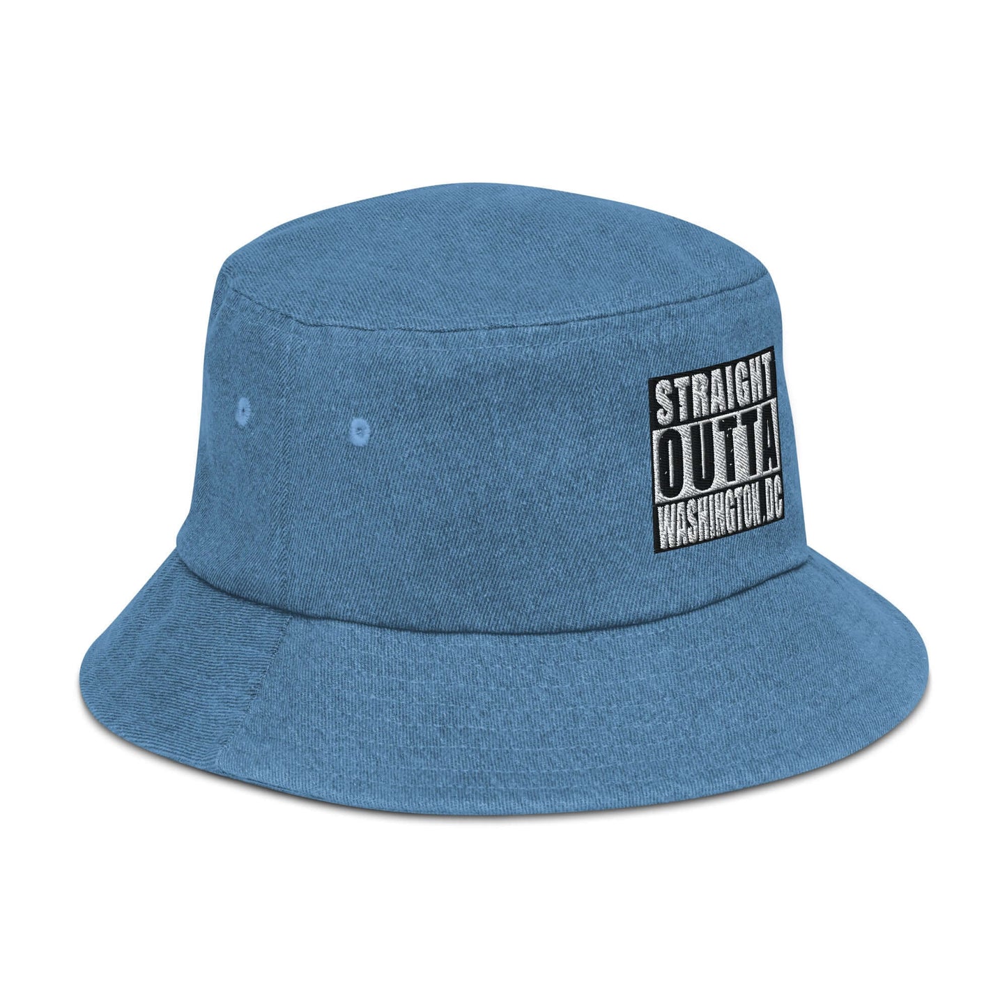 Straight Outta Wash. DC Embroidered Unisex Denim Bucket Hat