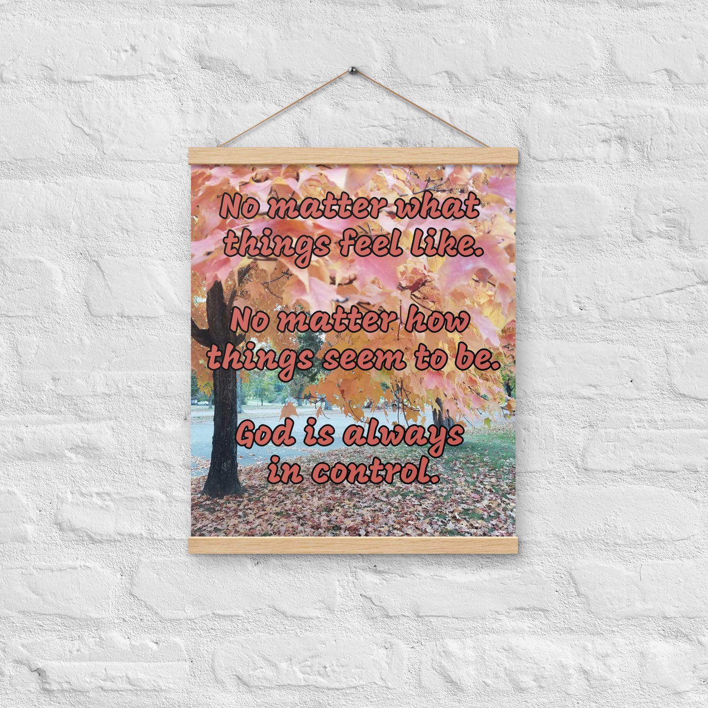 God Is In Control Poster With Hangers