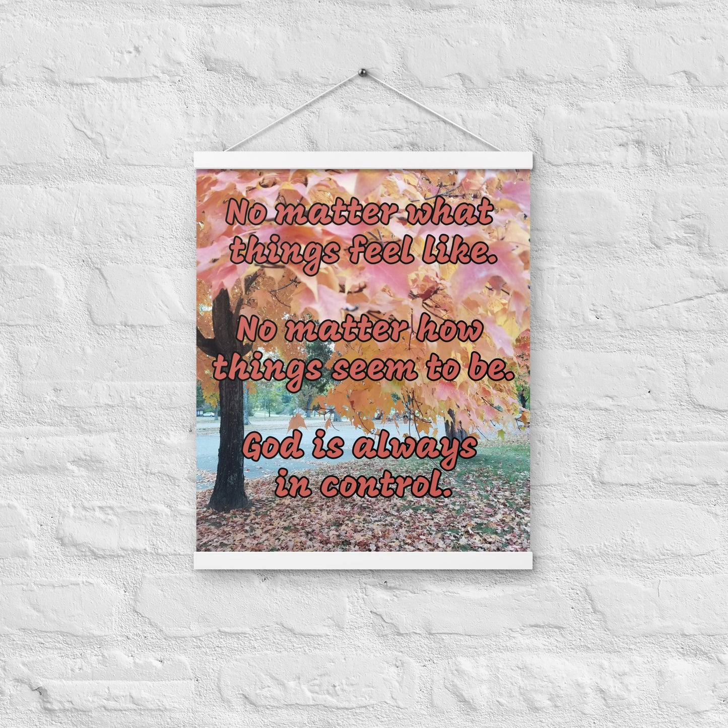 God Is In Control Poster With Hangers