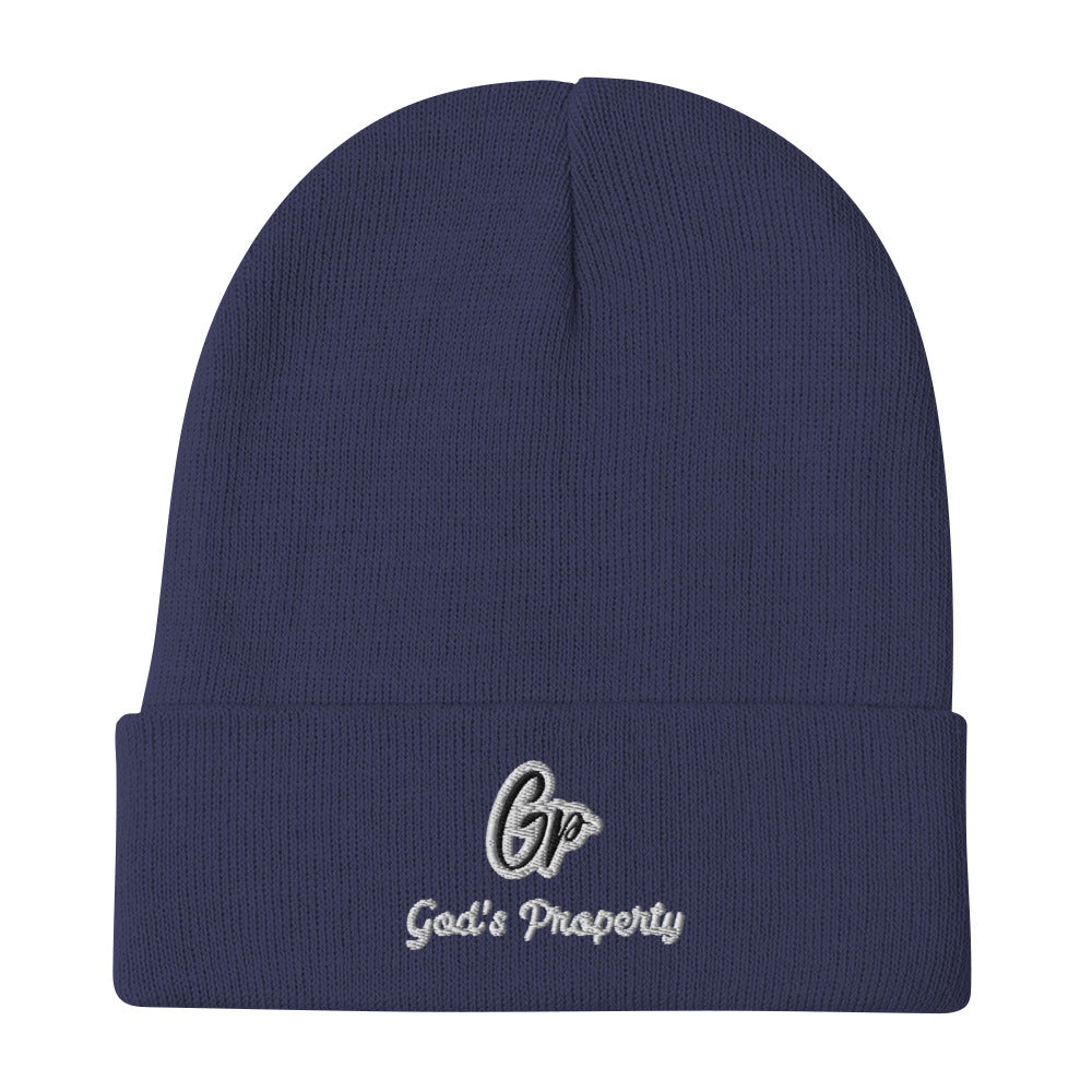 God's Property Embroidered Cotton-Acrylic Blend Beanie